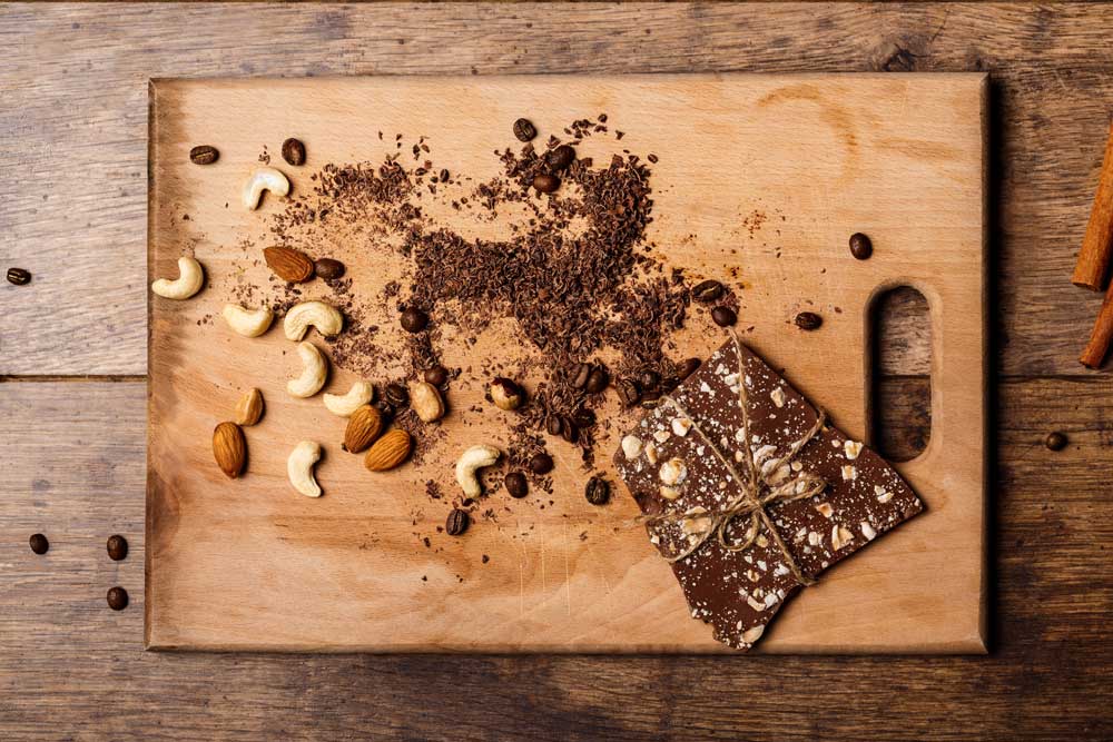 Dark chocolate bark with nuts and seeds