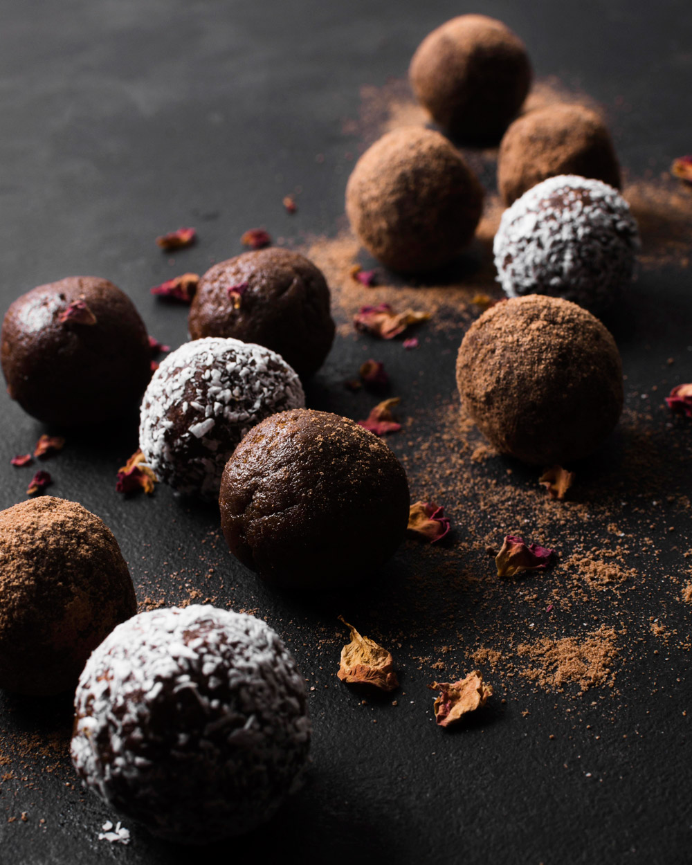 Chocolate Chickpea Tahini Truffles